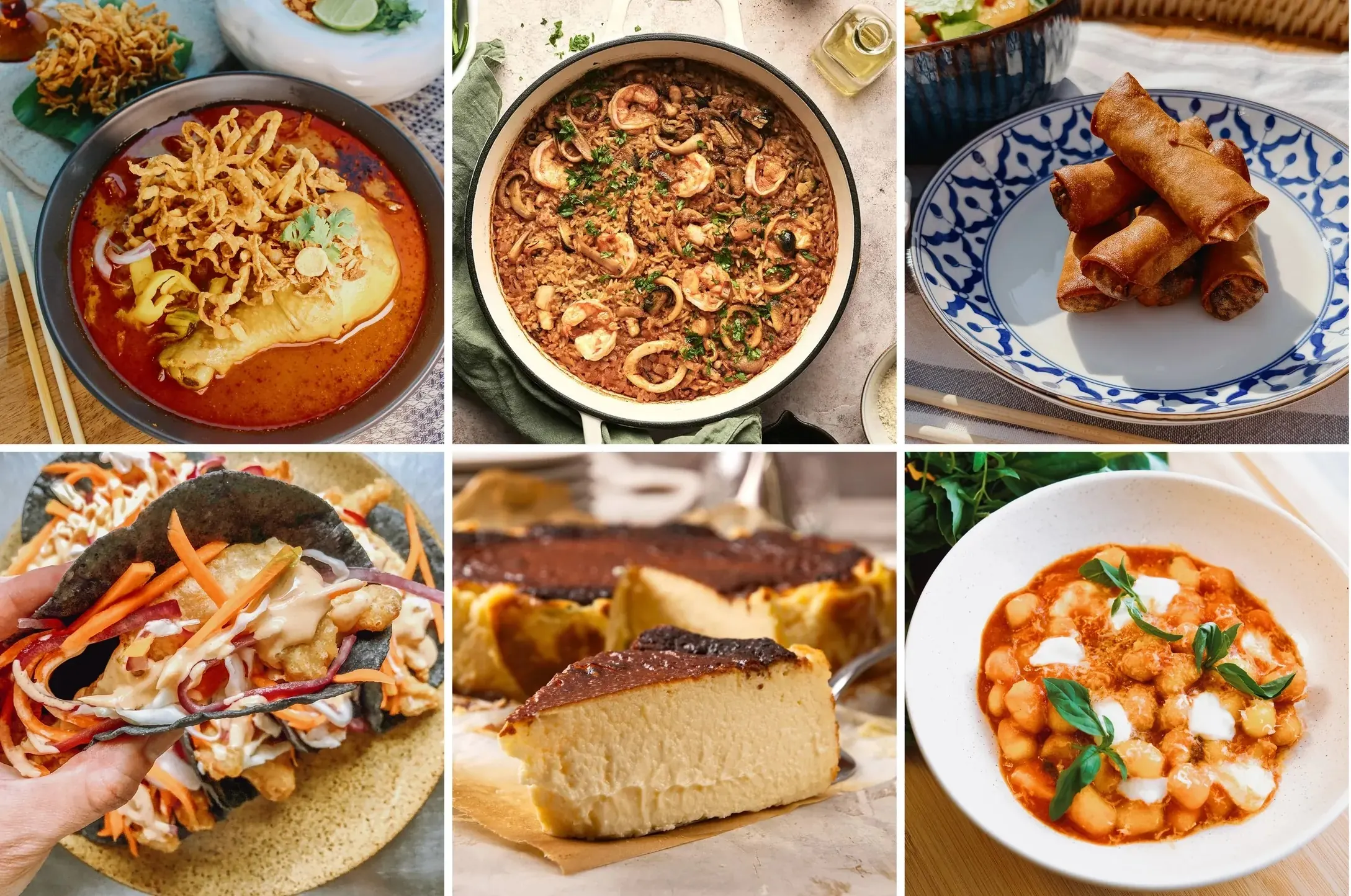 A collage of authentic recipes from around the world