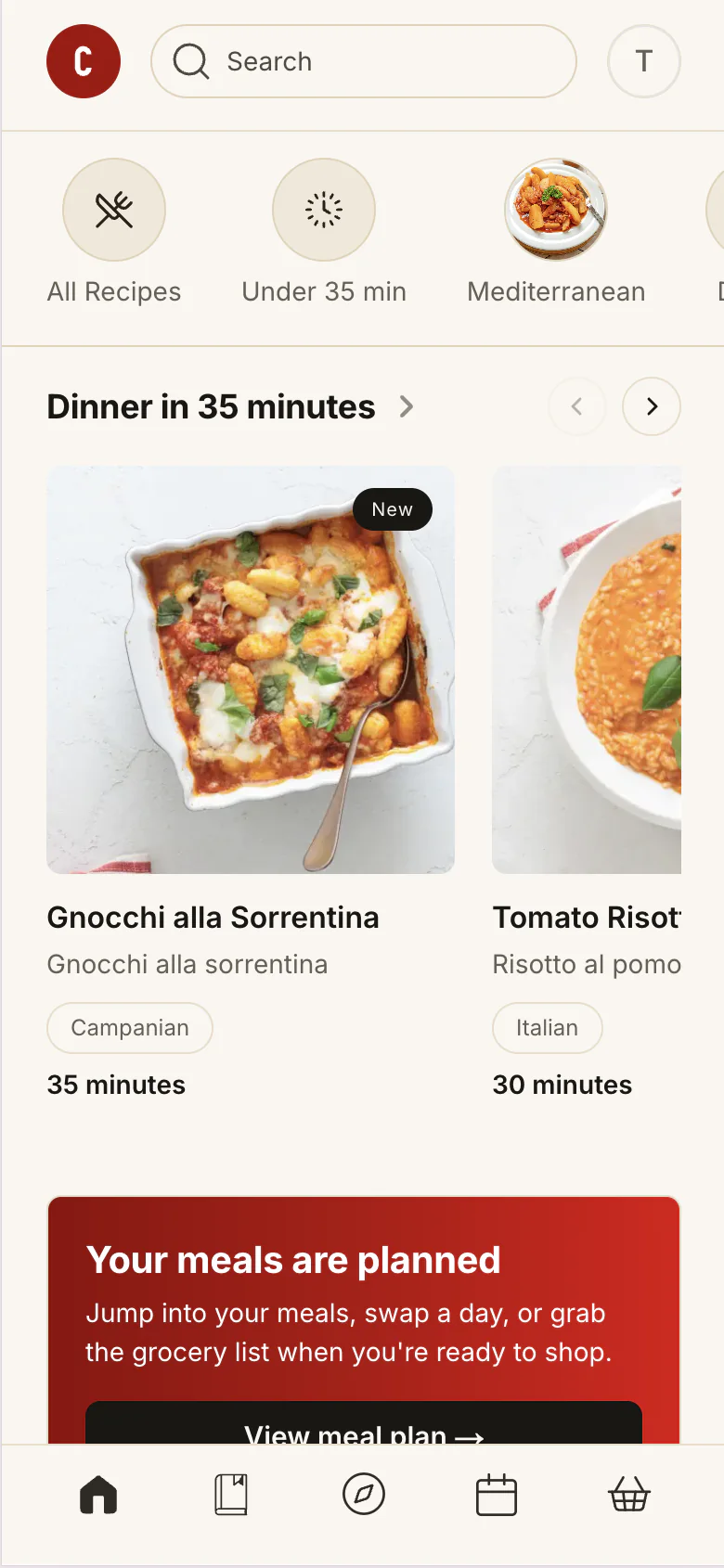 The same recipes in the Cardoon app on a phone